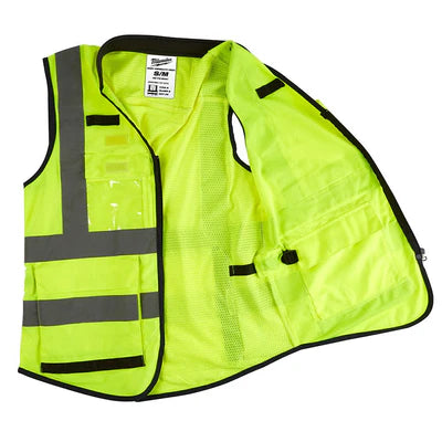 CHALECO PREMIUM DE SEGURIDAD ALTA VISIBILIDAD AMARILLO TALLA L/XL MILWAUKEE