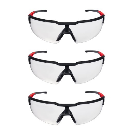 PAQUETE DE 3 GAFAS DE SEGURIDAD TRANSPARENTES MILWAUKEE