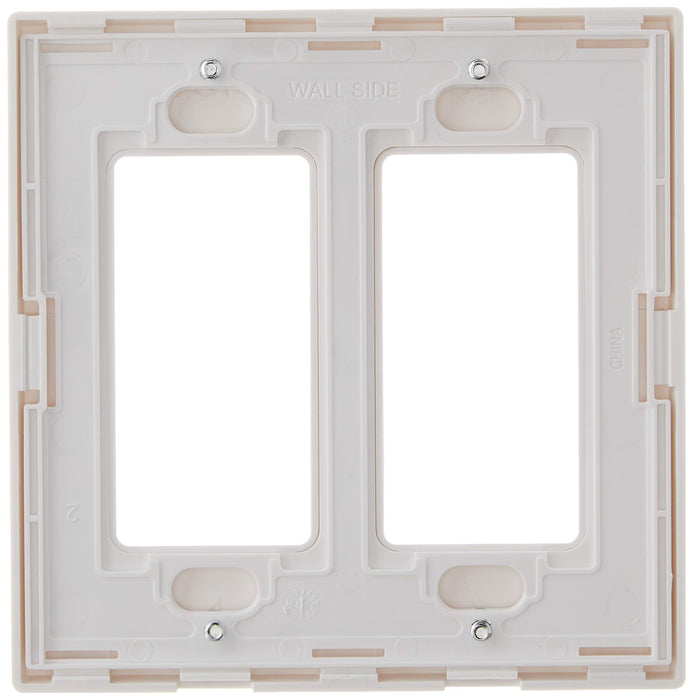 PLACA DE PARED SIN TORNILLOS 2 VENTANAS COLOR BLANCO DECORA LEVITON