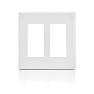 PLACA DE PARED SIN TORNILLOS 2 VENTANAS COLOR BLANCO DECORA LEVITON