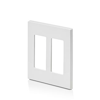 PLACA DE PARED SIN TORNILLOS 2 VENTANAS COLOR BLANCO DECORA LEVITON