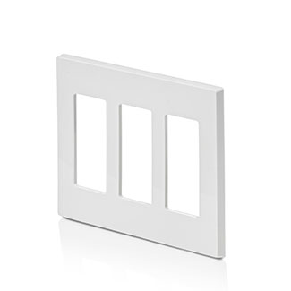 PLACA DE PARED SIN TORNILLOS 3 VENTANAS COLOR BLANCO DECORA LEVITON