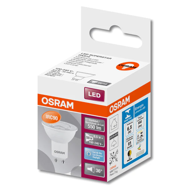 PACK DE 3 FOCOS LED PAR16 GU10 4W 2700K OSRAM