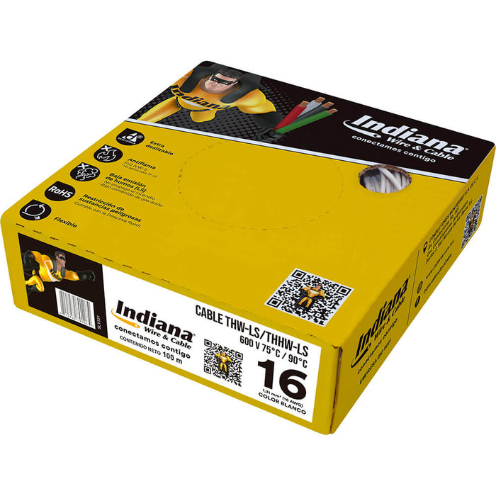 CABLE THW #16  90° 600V CAJA 100MT INDIANA