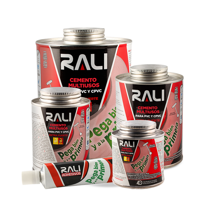 CEMENTO PARA PVC Y CPVC ROJO MULTIUSOS DE 474ML. RALI