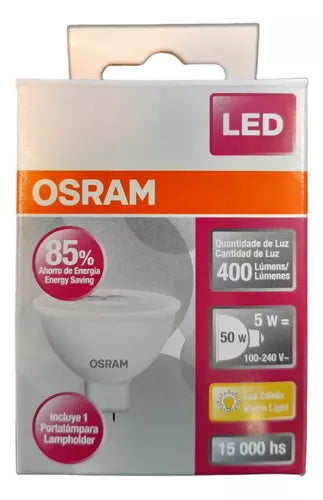 PACK DE 3 FOCOS MR16 LED VALUE 5W 100-240V LUZ CÁLIDA OSRAM