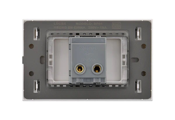 PLACA PLANA CON 1 INTERRUPTOR SENCILLO DE 3 MÓDULOS LUCEK FLAT