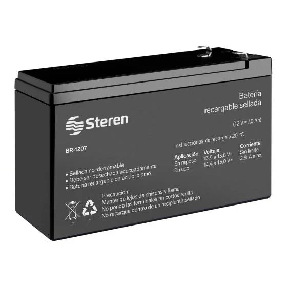 Batería sellada de ácido-plomo, 12 Vcc 7 Ah Steren