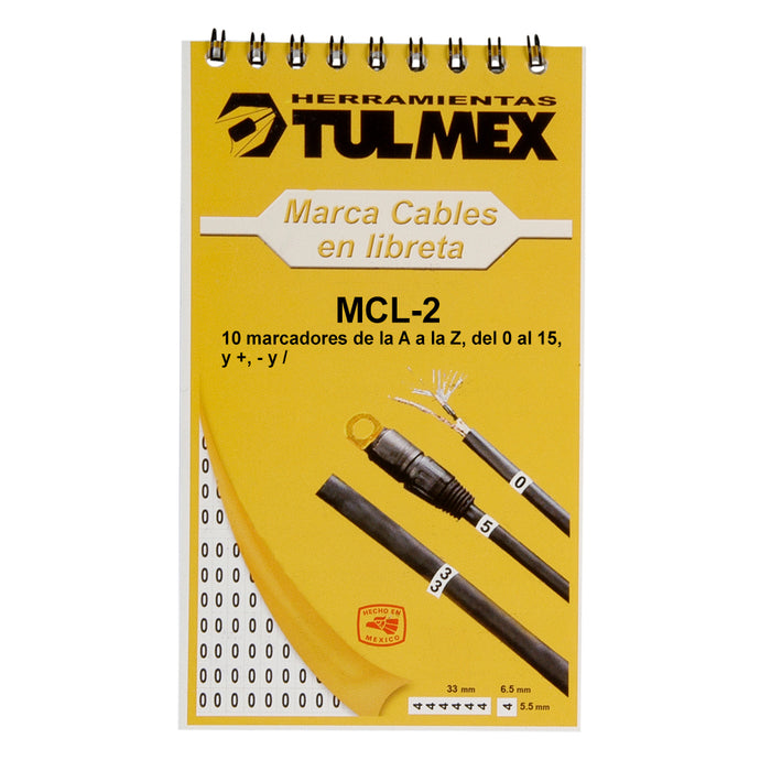 MARCA CABLES EN LIBRETA DEL 0 15 TULMEX