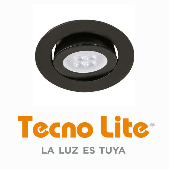 LUMINARIO EMPOTRABLE DIRIGIBLE REDONDO NEGRO MR16 TECNOLITE